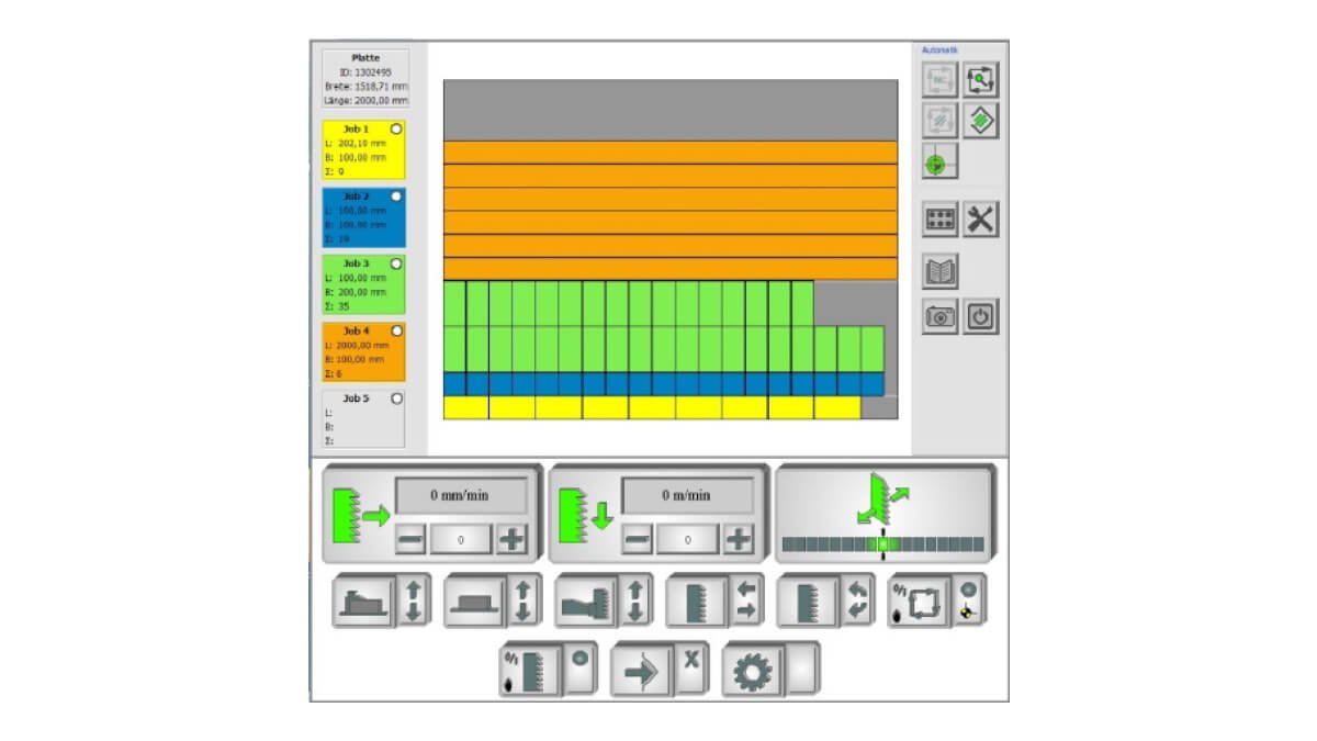 Behringer automatische Plattensäge LPS25-250-8A Steuerung mit Nesting-Funktionalitäten